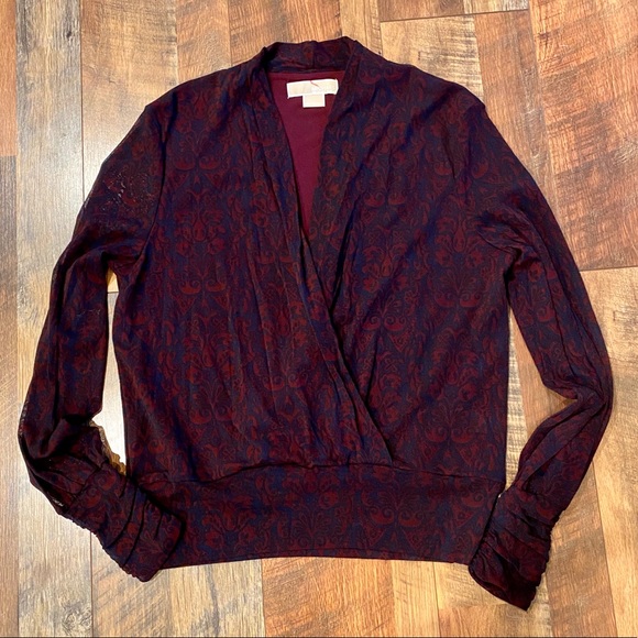 MICHAEL KORS Paisley Front Drape Wrap Blouse - Picture 4 of 6